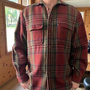 Banana Republic Plaid Wool Shirt Jacket Men’s L Flannel Shacket Fall